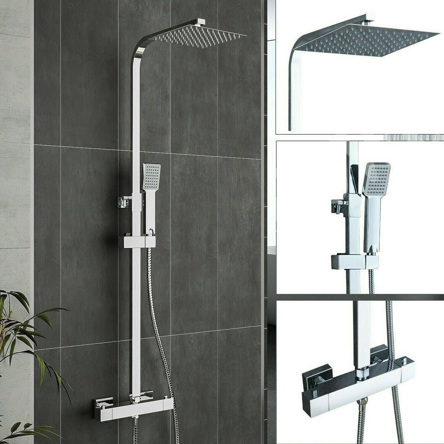 AICA NEW Bathroom Thermostatic Shower Mixer Overhead Rainfall Shower H