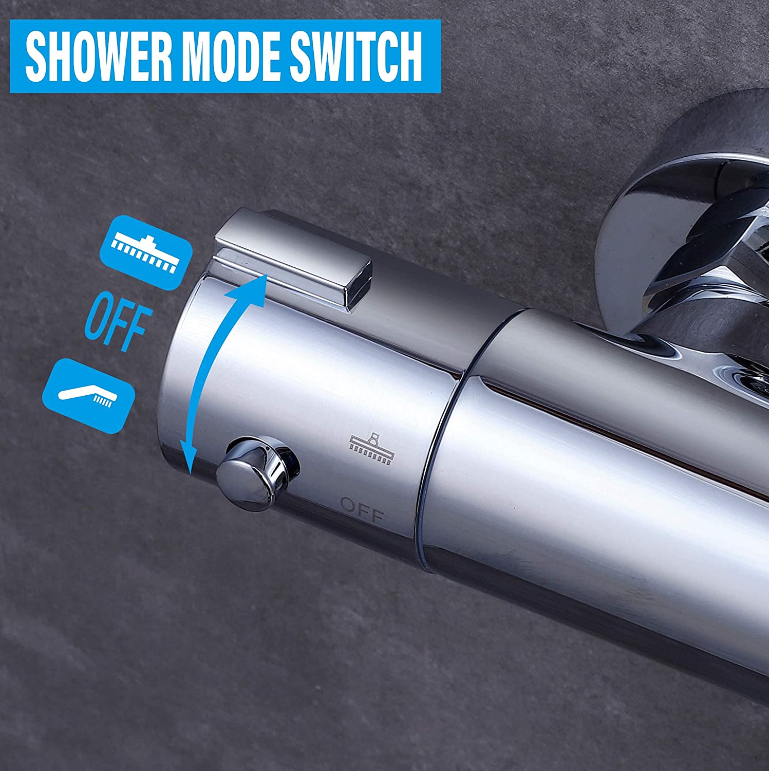 AICA NEW Thermostatic Shower Mixer Chrome Round Bar Silver Set