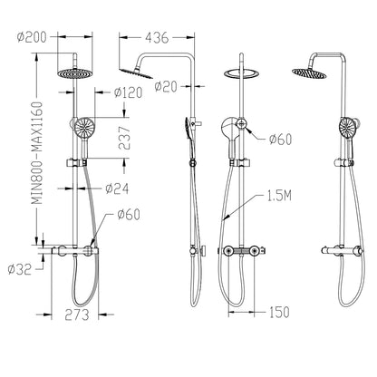 high quaility round shower set