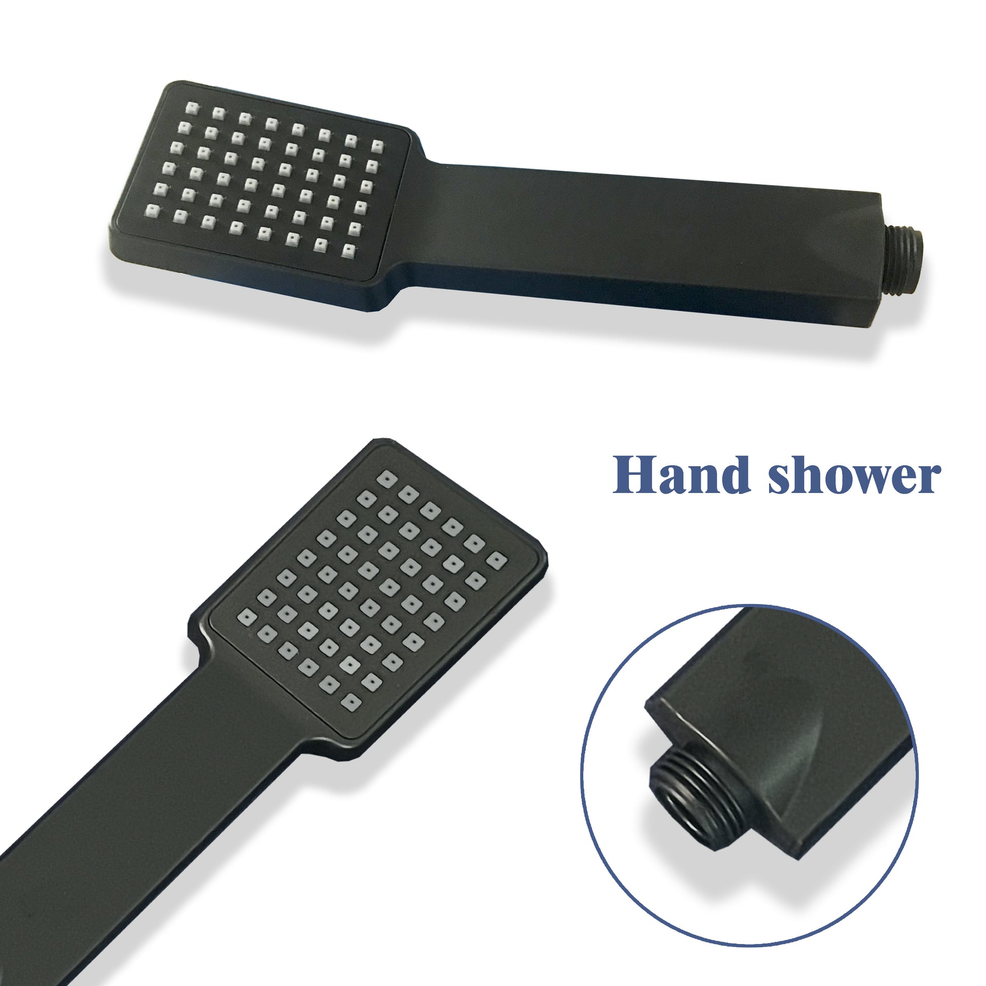 AICA NEW Bathroom Thermostatic Shower Mixer Square Black Set