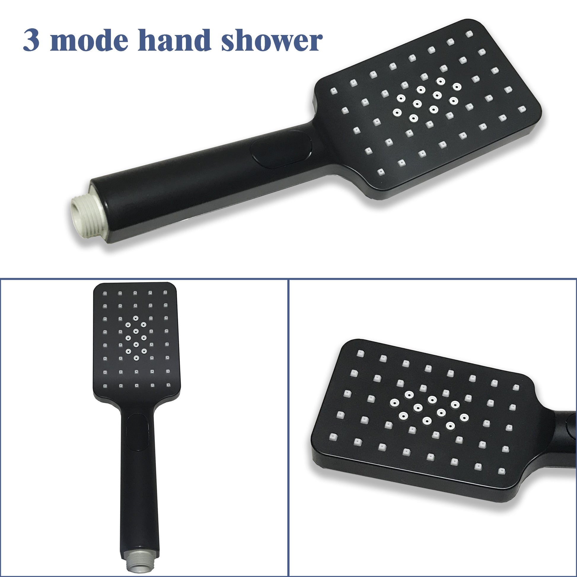 AICA NEW Bathroom Thermostatic Shower Mixer Square Black Set
