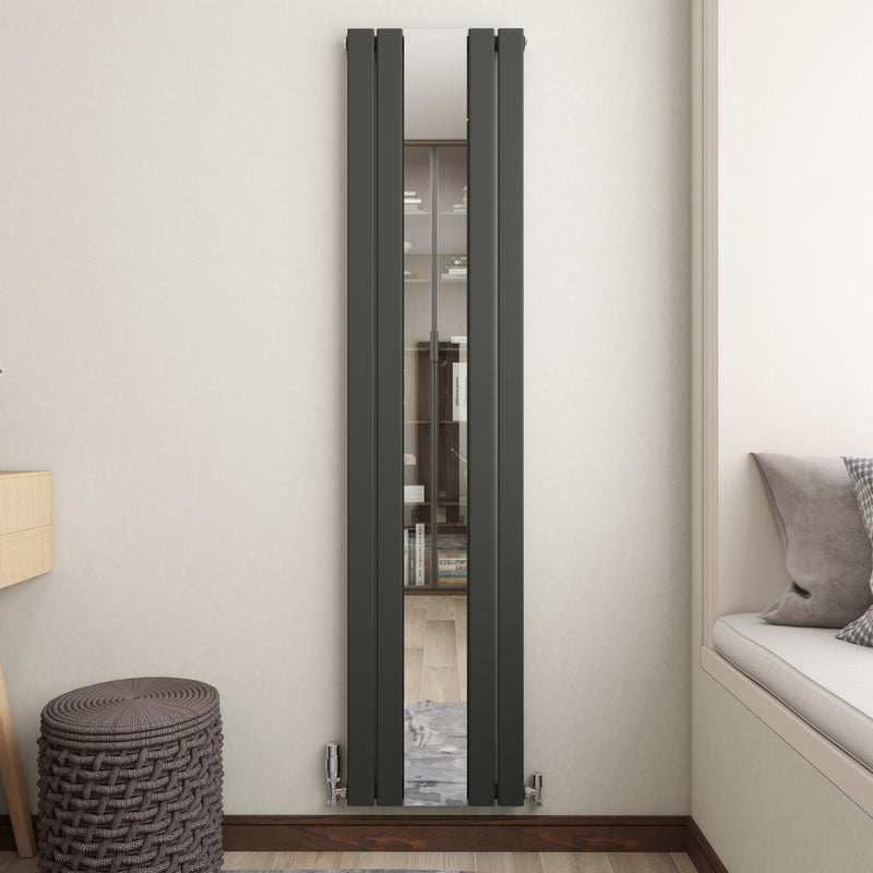 AICA Horizontal Flat Panel Anthracite & White Designer Central Heating Radiator