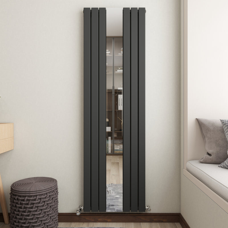 AICA Horizontal Flat Panel Anthracite & White Designer Central Heating Radiator