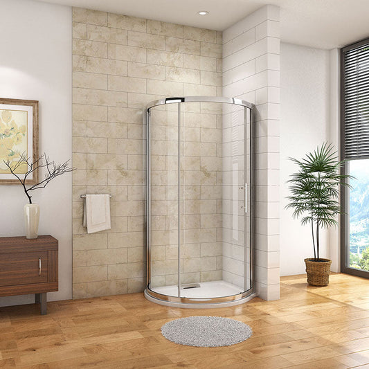 1850 H Walk In Quadrant shower, AICA shower enclosure, 6 easy clean Glass,  shower tray