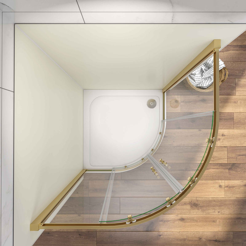 AICA Quadrant Shower Enclosure Golden Sliding Door 80x80x185cm