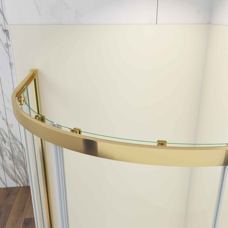 AICA Quadrant Shower Enclosure Golden Sliding Door 80x80x185cm