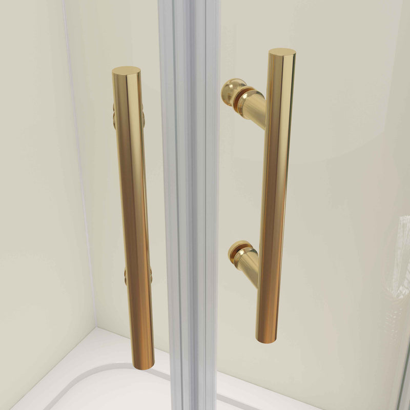 AICA Quadrant Shower Enclosure Golden Sliding Door 80x80x185cm