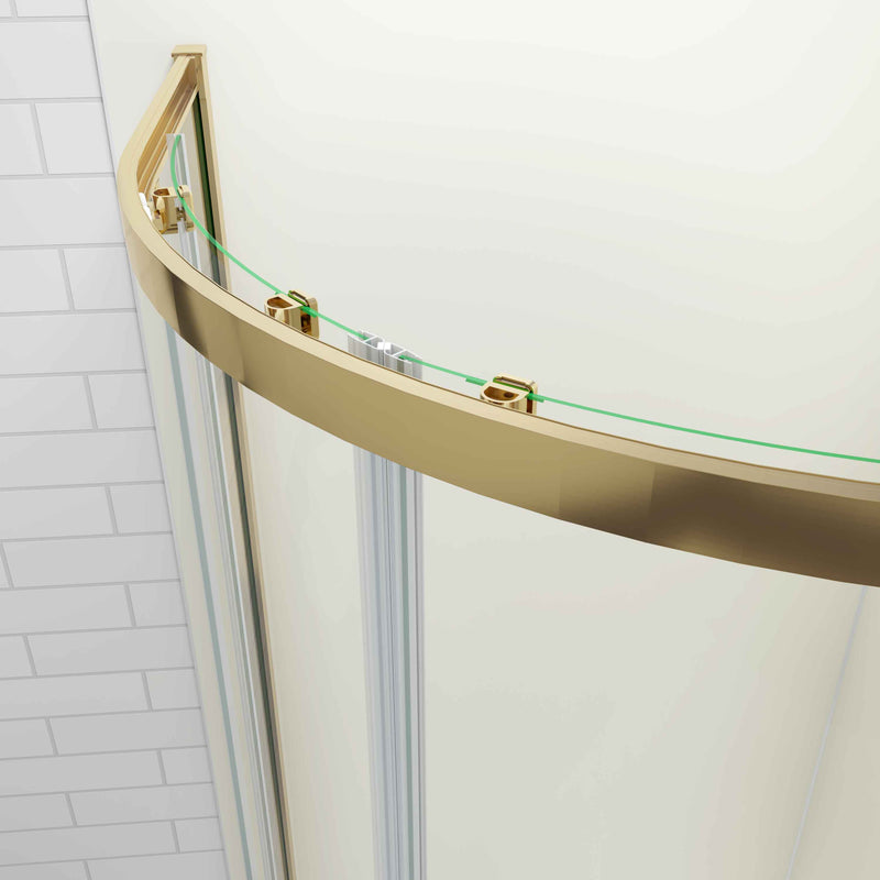 AICA Quadrant Shower Enclosure Golden Sliding Door 80x80x185cm