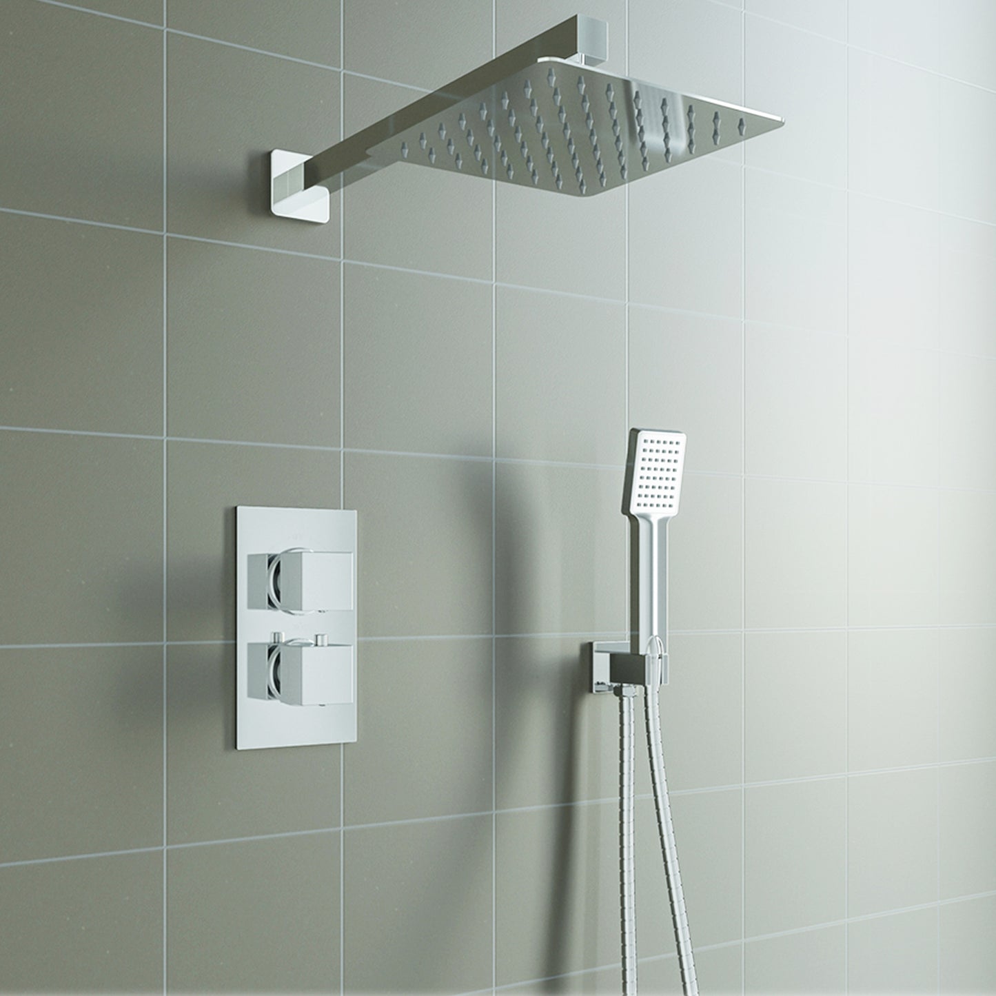 AICA conceal square shower set