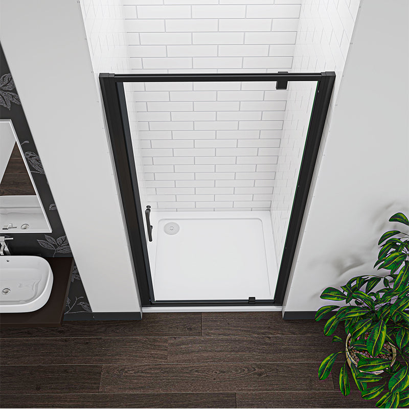 Black Pivot Shower Door, AICA Enclosure,Single Glass Door, Shower Cubicle 700