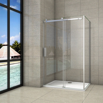 AICA-Frameless-140x70CM-Sliding-Shower-Enclosure-Cubicle-1