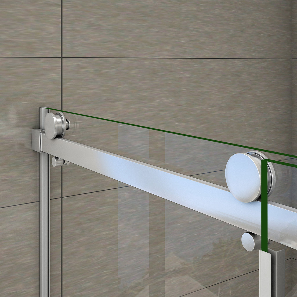 110x80CM Frameless Sliding Shower Door Enclosure Glass Panel