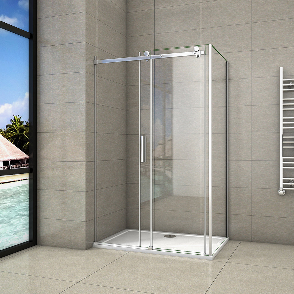 AICA Frameless 110x70CM Sliding Shower Enclosure Cubicle Door
