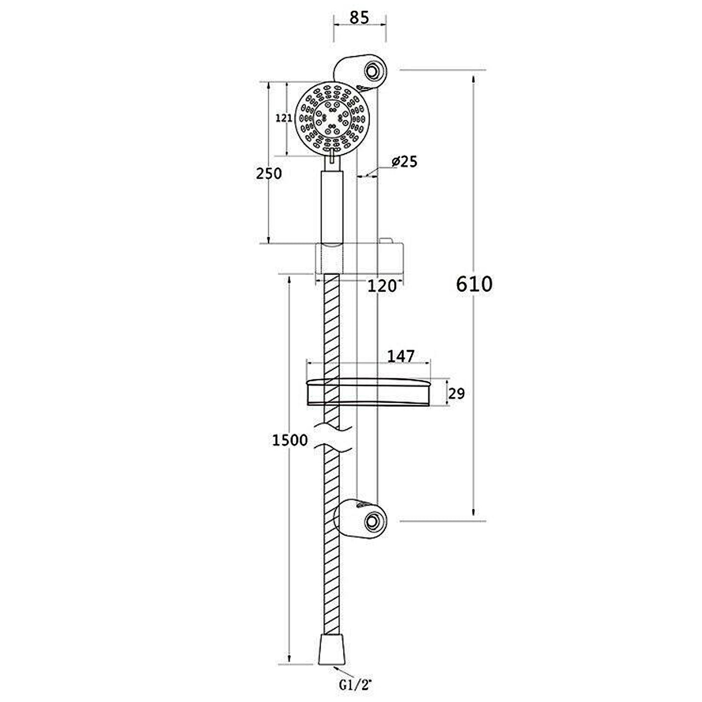 AICA single shower with basket