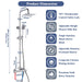 thermostatic shower silver square set