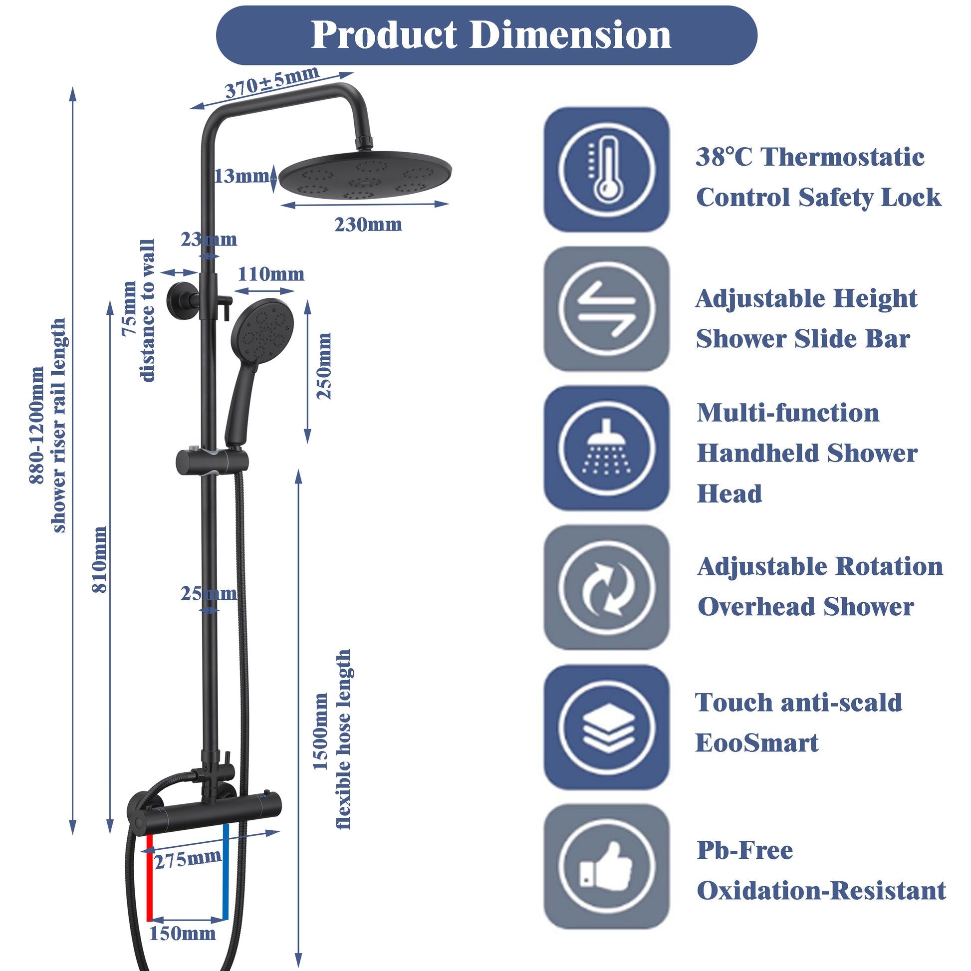 AICA Thermostatic Shower Set 2 Years Quality Problem Replacement