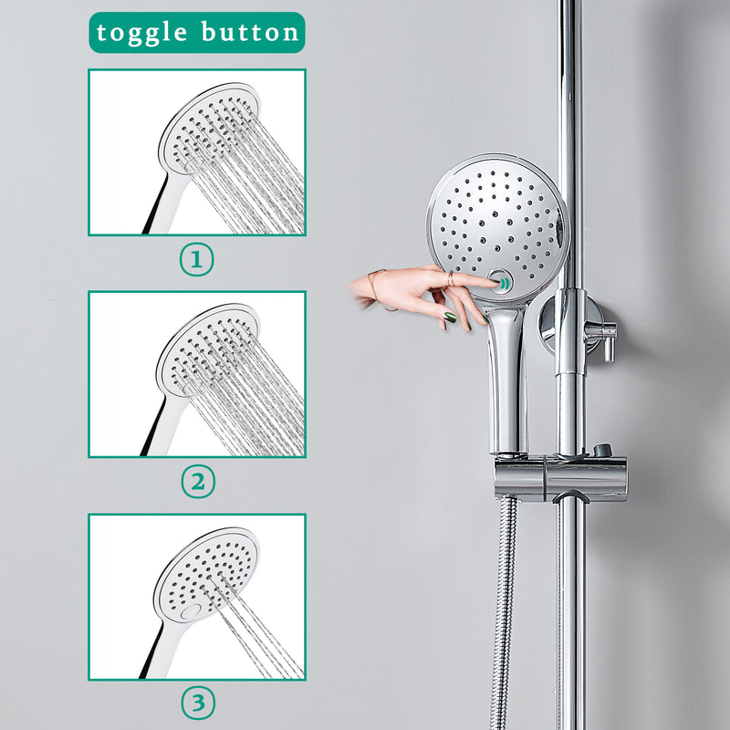 AICA ROUND SILVER SHOWER SET