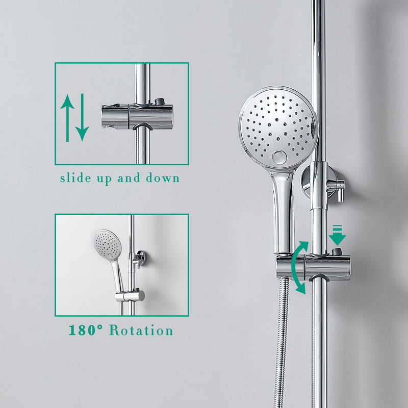 AICA ROUND SILVER SHOWER SET