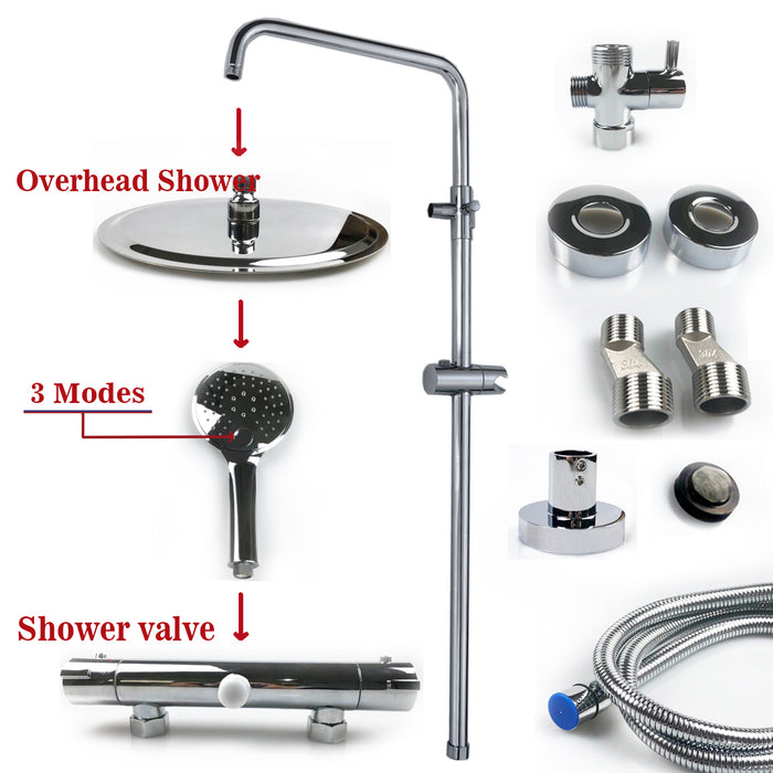 AICA ROUND SILVER SHOWER SET