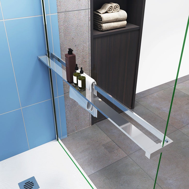 Chrome Towel Rail Rack 800-1400mm for 8mm Glass Panel