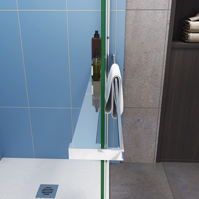 Chrome Towel Rail Rack 800-1400mm for 8mm Glass Panel