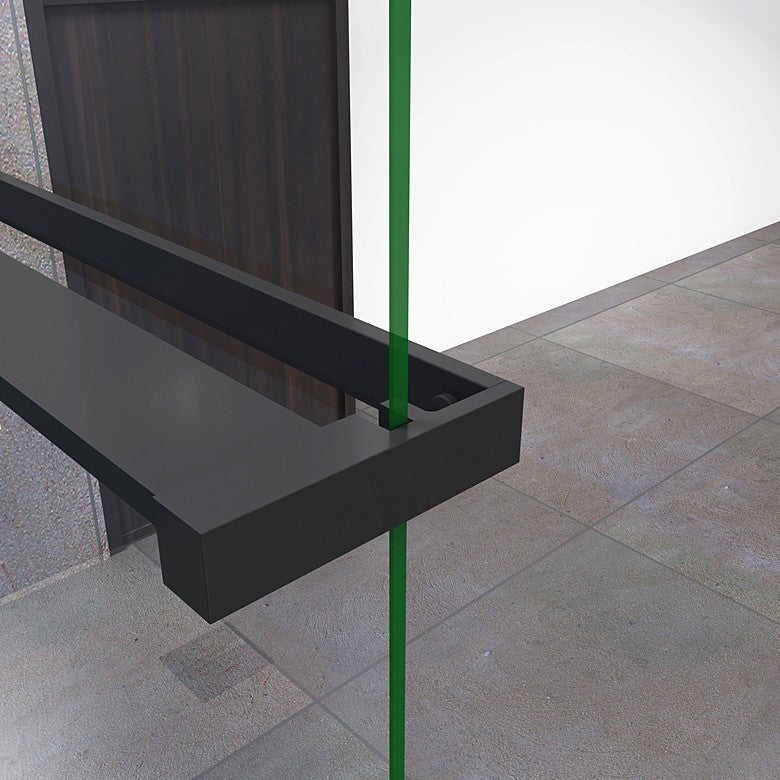 Black Towel Rail Rack 800-1400mm for 8mm Glass Panel