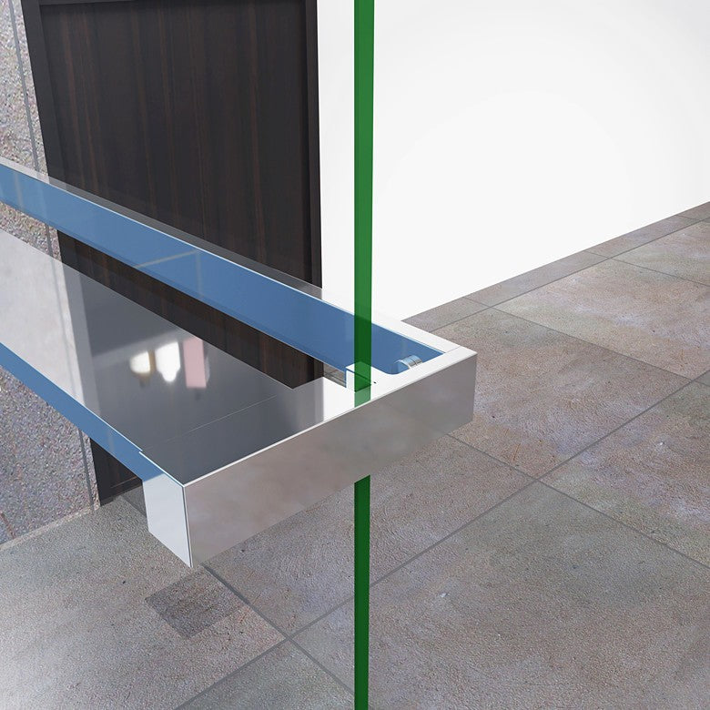 Chrome Towel Rail Rack 800-1400mm for 8mm Glass Panel