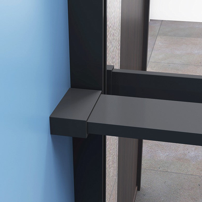 Black Towel Rail Rack 800-1400mm for 8mm Glass Panel