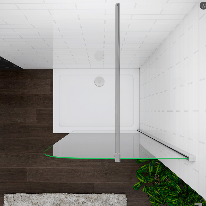 Walk In Wet Room Shower Screen Panel Easy Clean Curved Glass Cubicle