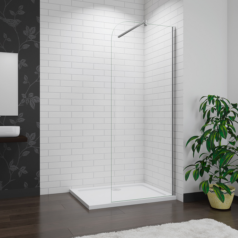 Walk In Wet Room Shower Screen Panel Easy Clean Curved Glass Cubicle