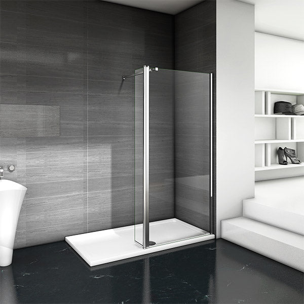 700mm Walk In Shower Enclosure Wet Room Screen 200cm with Flipper Panel