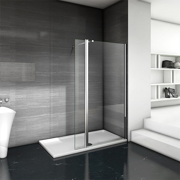 700mm Walk In Shower Enclosure Wet Room Screen 200cm with Flipper Panel