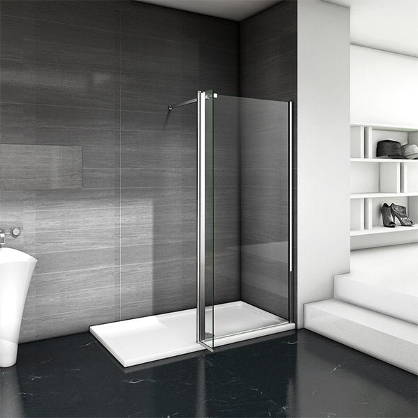700mm Walk In Shower Enclosure Wet Room Screen 200cm with Flipper Panel