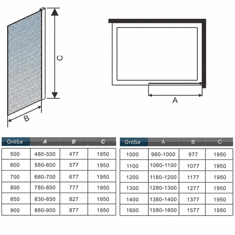Walk In Shower Screen Panel Wet Room Easy Clean Glass