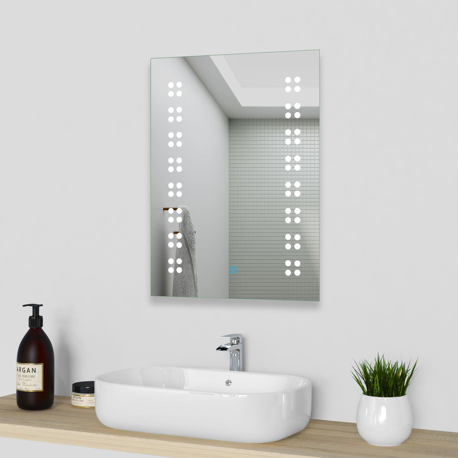 500x700mm Bathroom Mirror with LED Llights Anti Fog Wall Mounted – Aica  Bathrooms