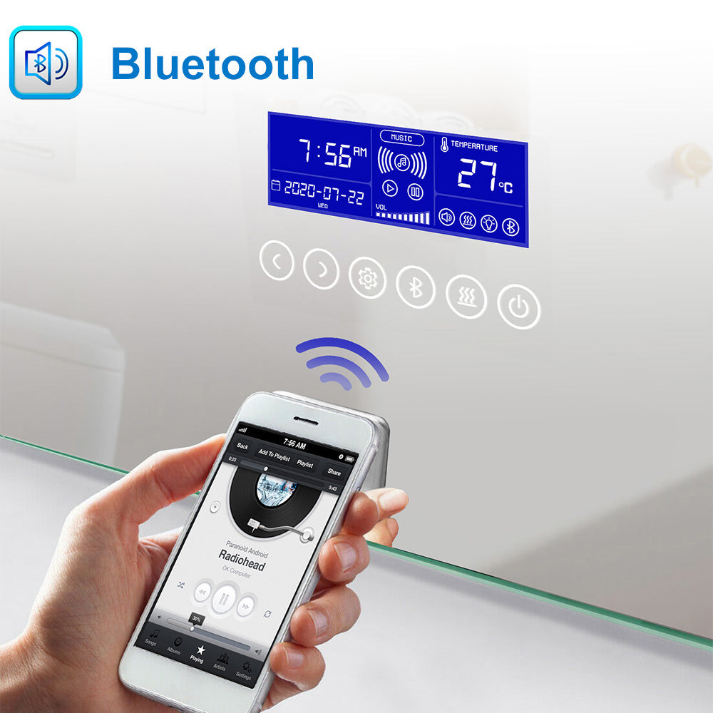 500*700 LED Bathroom Mirror with Demister Pad and Bluetooth Speaker 3 