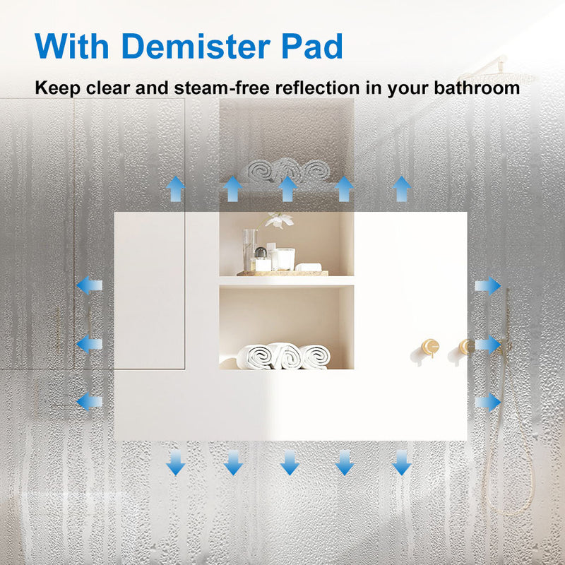 800x600  Illuminated Bathroom Mirrors with LED Lights,3800K Warm White Lights Wall Mounted,IP44
