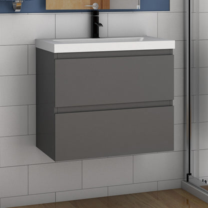 500mm grey vanity unit with sink wall-mounted