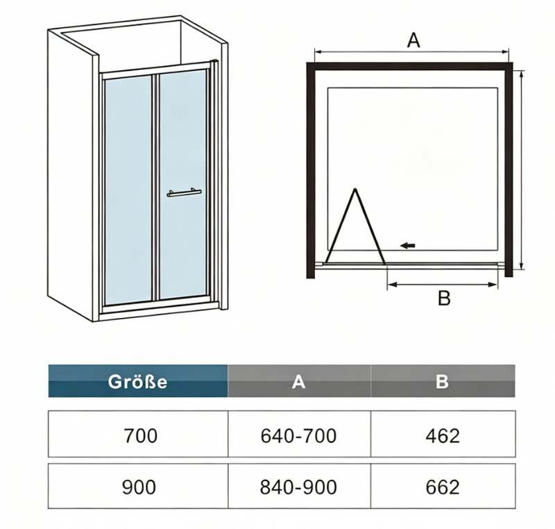 AICA Bathrooms Shower room glass Bathr Bi fold door