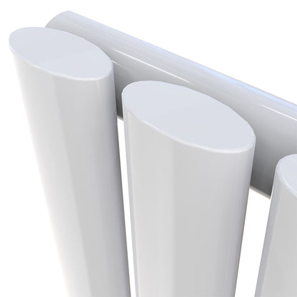 single white oval column radiator detail