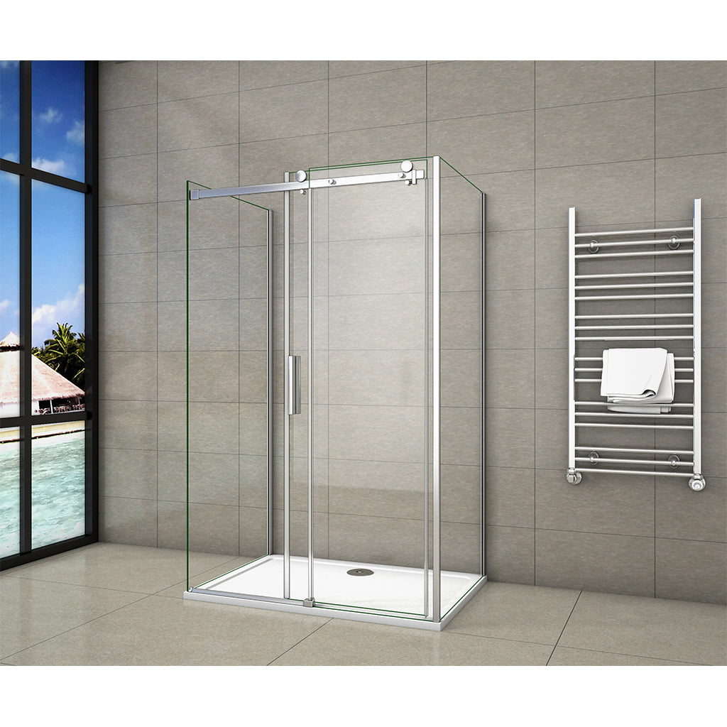 AICA bathrooms Frameless Sliding shower door enclosure 110x90cm