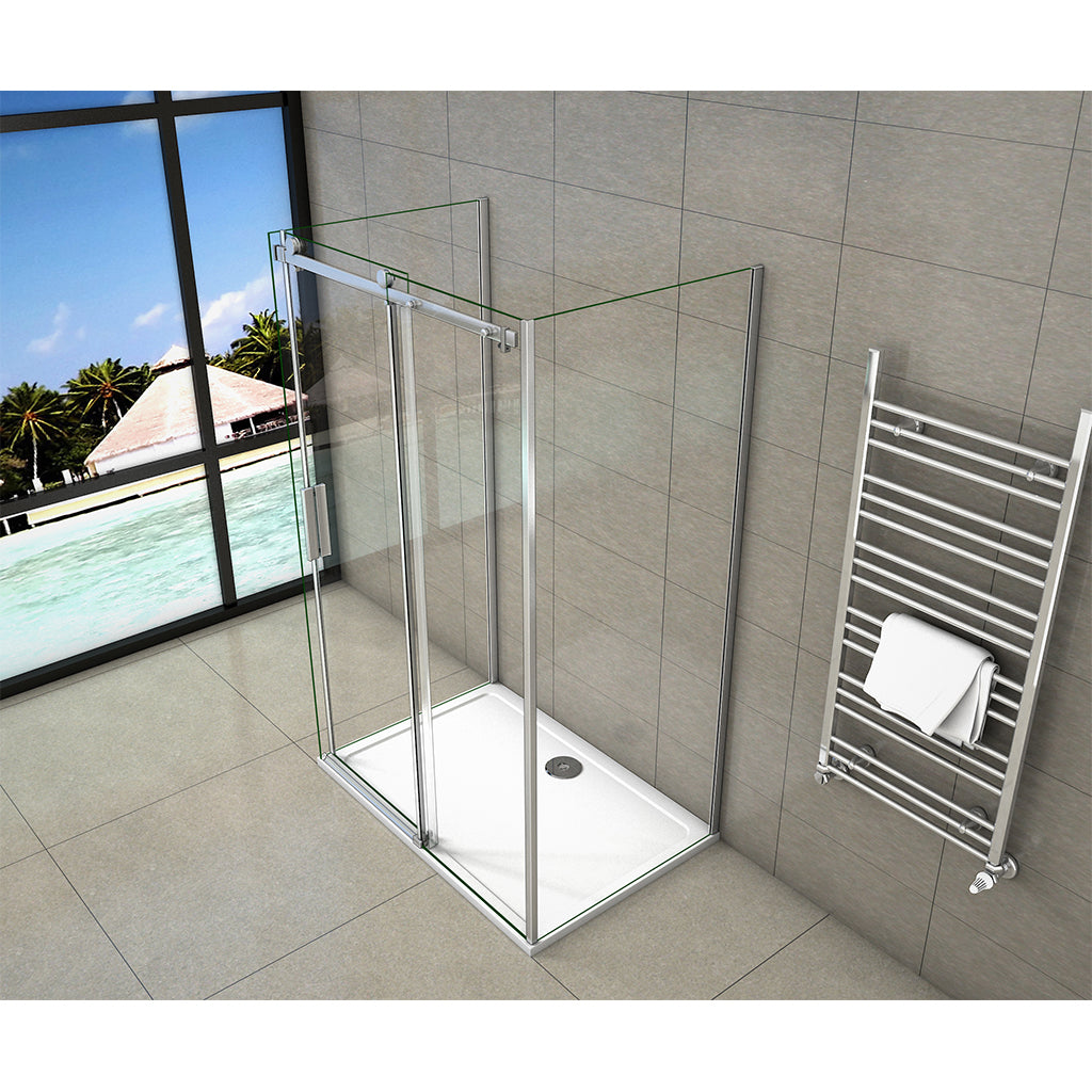 AICA bathrooms Frameless Sliding shower cubicle 140x70x195cm
