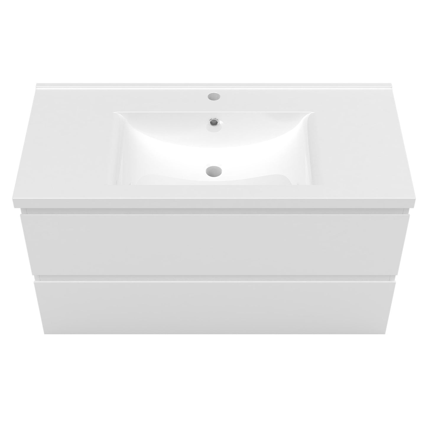 white wall-hung vanity unit with sink