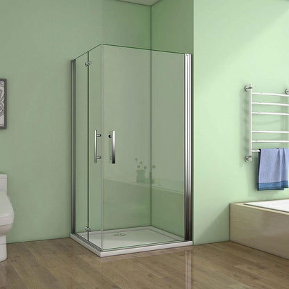 AICA Shower enclosure corner entry bifold pivot door C