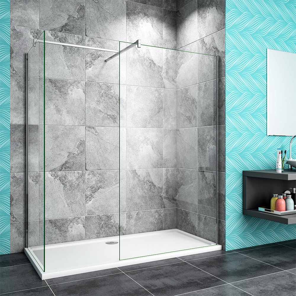 Walk in Shower screen, 8mm easy clean Glass,Chrome 2000 ,700-1400 width