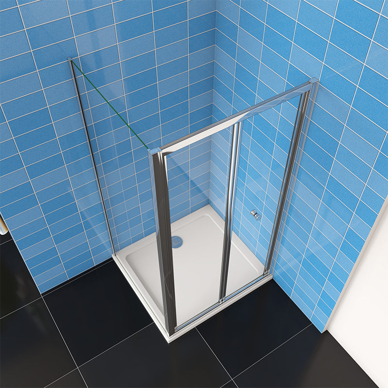 Bi fold Shower Door Enclosure Screen Side Panel Stone Tray