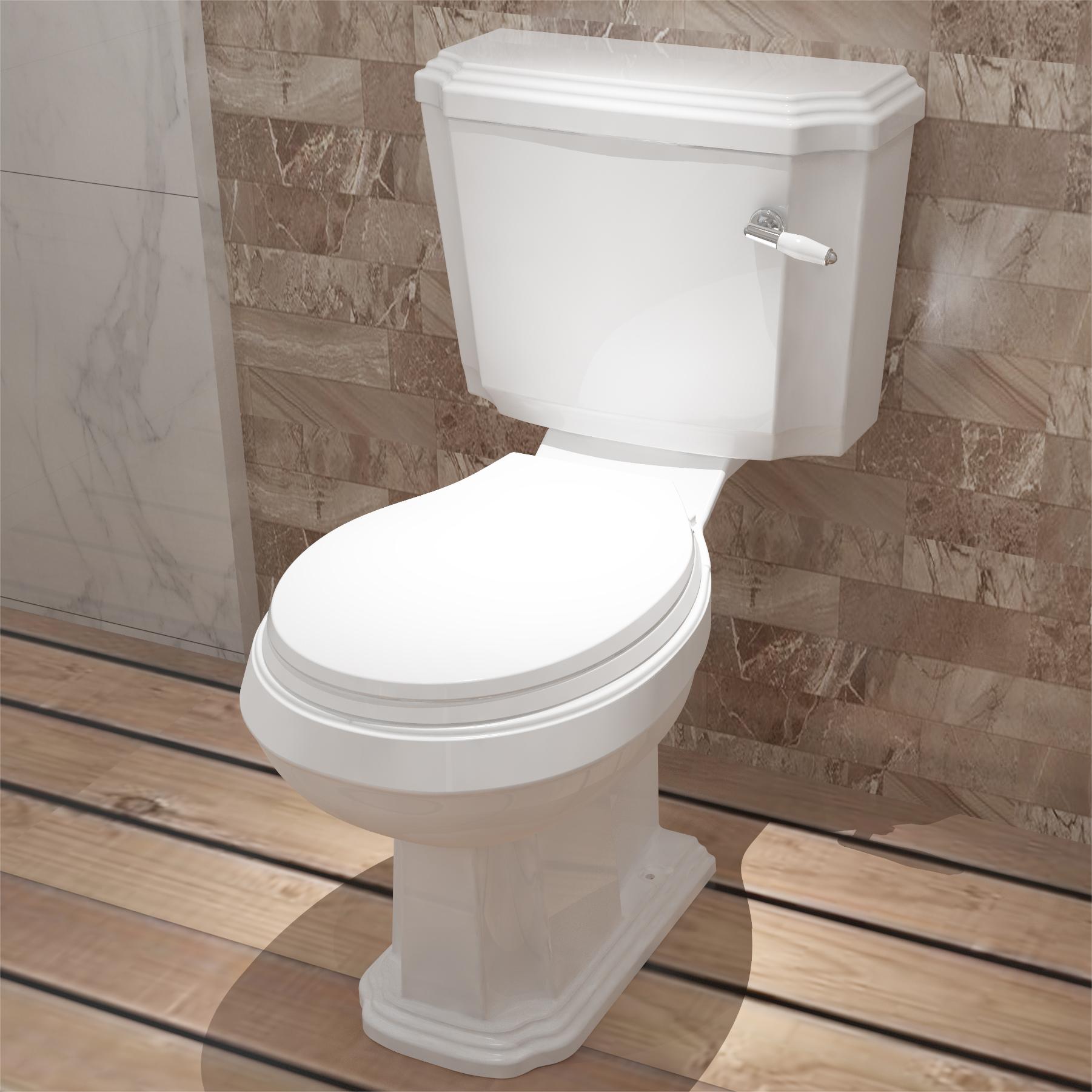 AICA Traditional Victoria Style Ceramic Close Coupled Toilet White Dua