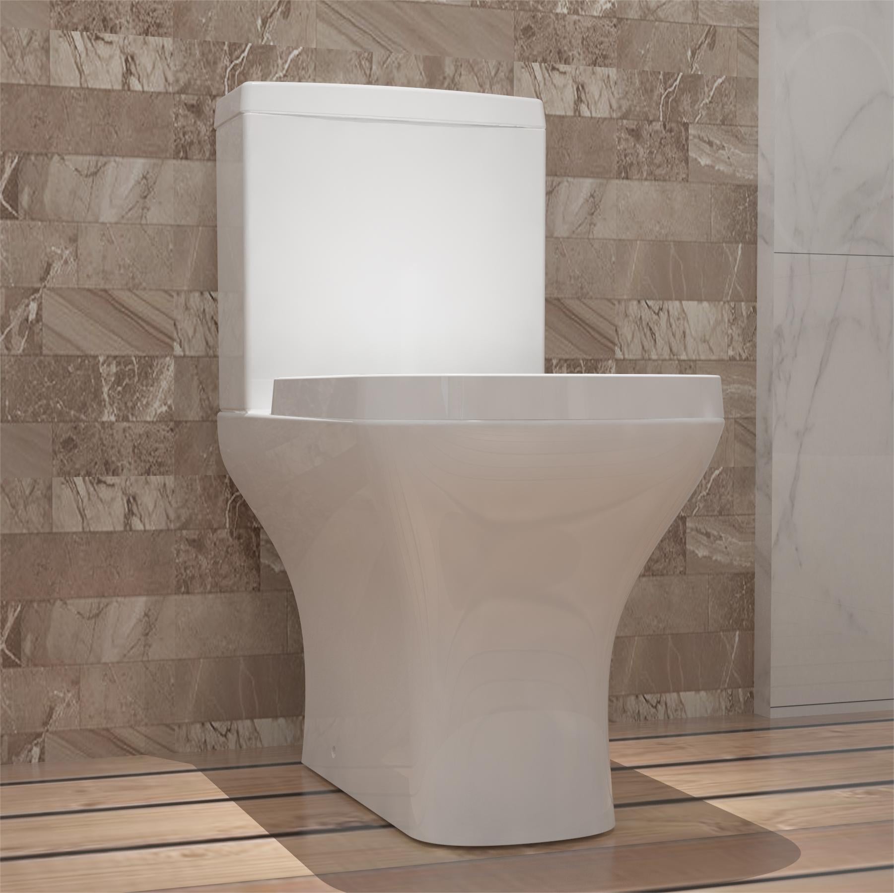 AICA Close Coupled Toilet Square Ceramic White Short Projection Bathro