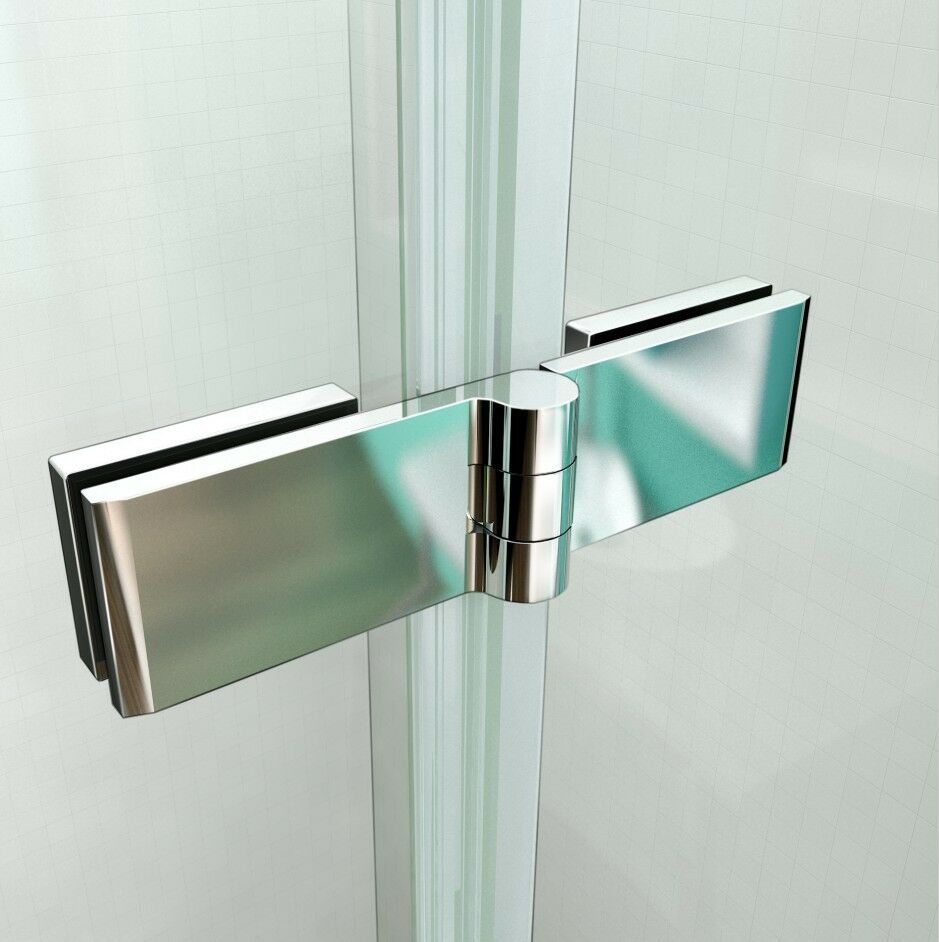 AICA Frameless Bi fold Shower Door Pivot Enclosure Stone Tray