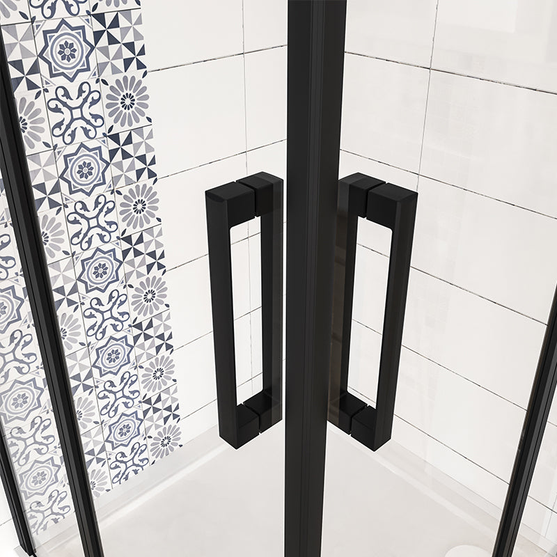 Pivot Black Shower Enclosure 6mm Easy Clean Clear Glass